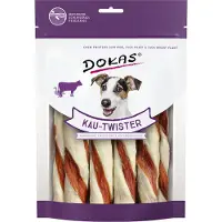 Dokas 4 x 200g naudannahka, ankansydän & ankanrintafile Twister koiralle