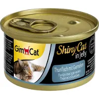 GimCat 12x70g Shiny Jelly tonnikala & katkarapu Kissanruoka