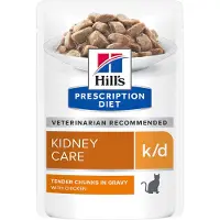 Hill's Pet Nutrition - k/d Kidney Care Chicken Pouch - Wet Cat Food 85 g x 12 st - Pouch - Kissat - Kissanruoka - Eläinlääkärin märkäruoka kissalle