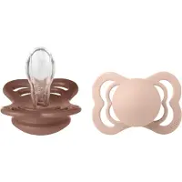 BIBS Pacifier Supreme Silicone Size 1 2 kpl ? Woodchuck/Blush