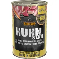 Belcando Super Premium 24 x 400 g -säästöpakkaus - kanaa ja ankkaa hirssillä ja porkkanoilla