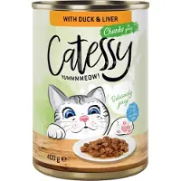 Catessy 24x400g ankka & maksa kastikkeessa kissan märkäruoka