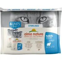 Almo nature Almo turska ja kana 6 x 70 g steriloiduille kissoille kissan märkäruoka