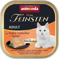 Animonda Vom Feinsten 36x100g Adult herkkutäytteellä kana, lohifile & pinaatti Kissanruoka