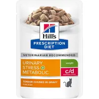 Hill's Pet Nutrition 12x85g c/d Urinary Stress + Metabolic kana kissanruoka