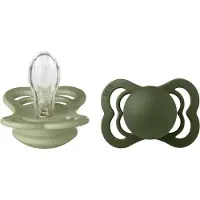 BIBS Supreme Tutit 2-pack Silikoni Koko 1, Sage/Hunter Green