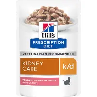 Hill's Pet Nutrition - k/d Kidney Care Salmon Pouch - Wet Cat Food 85 g x 12 st - Pouch - Kissat - Kissanruoka - Eläinlääkärin märkäruoka kissalle
