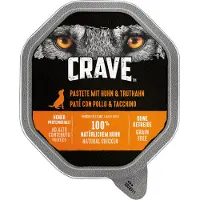 Crave 7 x 150g kana & kalkkuna Adult Paté koiranruoka