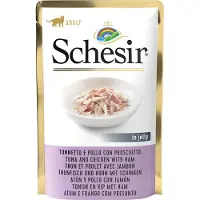 Schesir 24x85g Complete Nutrition fileet hyytelössä tonnikala ja kana kinkulla