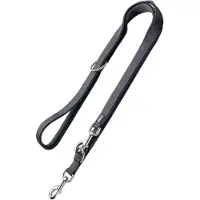 Hunter Divo & Maldon -talutushihna, harmaa 190 cm pitkä, 15 mm leveä koiran talutushihna