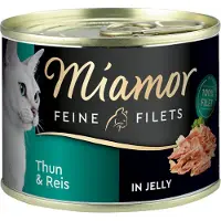 Miamor 6x185g Fine Filets tonnikalaa & riisiä hyytelössä Kissanruoka