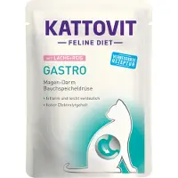 Kattovit 24x85g Feline Gastro Pouch lohi & riisi kissanruoka