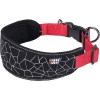 Rukka Cube Soft -kaulapanta, punainen/musta M-koko: 30-50cm kaulanympärys, L25 mm koira
