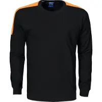 Projob 2020 Pitkähihainen T-Paita - Black/orange - 4XL