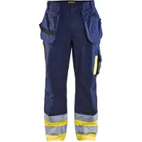 Blakläder Highvis Riipputaskuhousut - Mariininsininen/Huomio Keltainen - D108