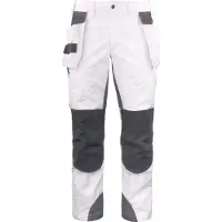 Projob 5536 Stretch Riipputaskuhousut - White - C48