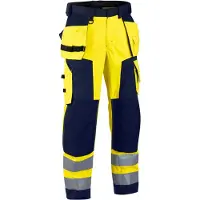 Blakläder Highvis Softshell Riipputaskuhousut - Huomio Keltainen/Mariininsininen - C48