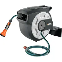 Gardena Automatisk slangupprullare för terrass - - RollUp - S - Vit - Längd 15 m - Slang 13 mm