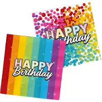 Folat Servetit Happy Birthday Rainbow