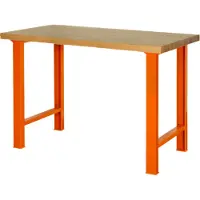 Bahco Työpöytä kastanjapuukannella, oranssit jalat 1500 mm