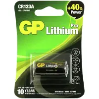 GP LITHIUM BATTERY CR123A Lithium CR123A, Single-use (CR123A 1-P)