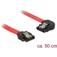 DeLOCK – SATA cable, 0.5m, 6Gb/s, locking clip, angled left - straight, 26 AWG (83964)