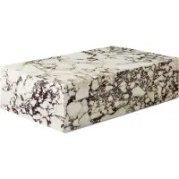 Audo Copenhagen Plinth pöytä, matala, Calacatta Viola marmori