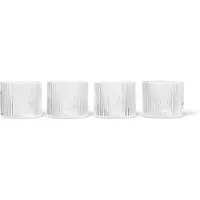 Ferm Living Ripple Matala lasi 4-pack - Clear