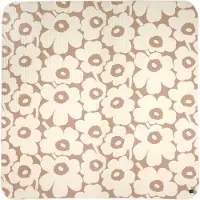 Marimekko Unikko parisängyn päiväpeite, 260 x 260 cm, beige - l.valkoinen