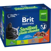 Brit by Nature 12x100g paloja kastikkeessa steriloiduille kissoille