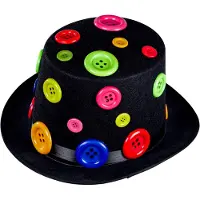 Partyking Klovnin Hattu Suurilla Napeilla - One size