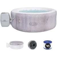 Lay-Z-Spa Cancun poreallas, 120 AirJet Rattan Design Inflatable Spa, jossa on Freeze Shield -tekniikka, 2-4 hengen kapasiteetti