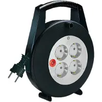 Brennenstuhl – Cable reel 4xCEE 7/3, 1xCEE 7/7, IP 44, switch, 5m, black (1092200)