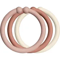 BIBS Loops ripustusrenkaat Blush / Woodchuck / Ivory 12 kpl