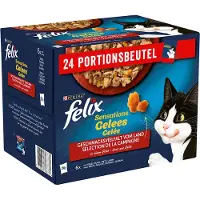 Felix 24x 85g "Sensations" Pouches nauta, kana, ankka, karitsa kissan märkäruoka