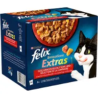 Felix 24x 85g "Sensations Extras" nauta, kalkkuna, kana, lammas Latz kissanruoka