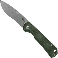 FOX Black Ciol Folding Knife BF-748MI Green Micarta pocket knife, Denis Simonutti design