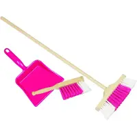 Goki Broom Dustpan & Tin Pink