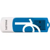 Philips USB Flash -asema FM16FD05B/00, 16 GB, USB A-tyyppi, 2.0, 14 MB/s, Taittuva, Sininen, Valkoinen