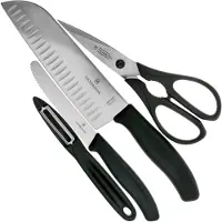 Victorinox Swiss Classic -veitsisarja, musta, ruostumaton teräs, 4-osainen