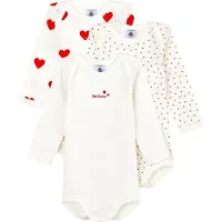 Petit Bateau Body p/h - 3 kpl - Valkoinen M. Hertta - - 18 kuukautta - Bodyt P/H
