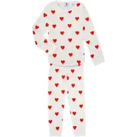 Petit Bateau Sydänkuvioinen Pyjama Valkoinen 6 Y Punainen 6 vuotta nainen