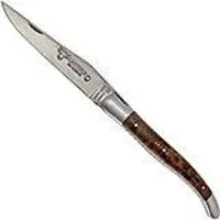 Laguiole En Aubrac 12cm Double Plates, walnut burl hand-filed, L0712LYI-FSB1