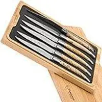 Laguiole En Aubrac 6-piece steak knife set, birch wood, 62C99BHIH