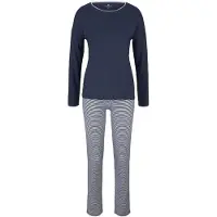 Tom Tailor Pyjama laivastonsininen / valkoinen