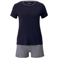 Tom Tailor Pyjamashortsit tummansininen / valkoinen