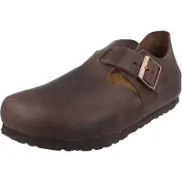 Birkenstock unisex. 166533 London Leather Shoes (Narrow Fit) tobacco brown (44), Flat, Laces, Casual, Havana