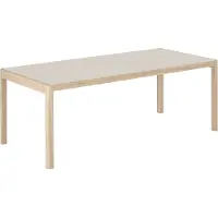 Muuto Workshop pöytä, 200 x 92 cm, tammi - harmaa linoleumi