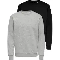 Only & Sons Onsceres Crew Neck Sweat 2-Pack - Black - S