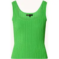 Maje Striped Rib Knit Sweater - Green - 36